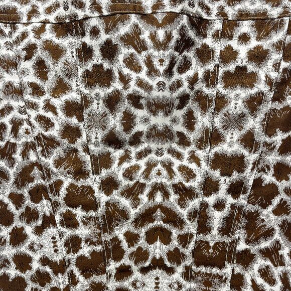High Drama Vest Women 6 Brown Sleeveless Pockets Button Animal Print - Picture 15 of 16